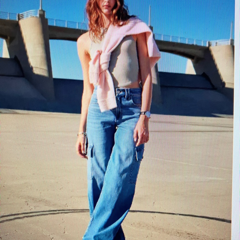 American Eagle dreamy drape, cargo wide leg jeans 6